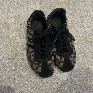 Coach Black and Brown Patterned Sneakers